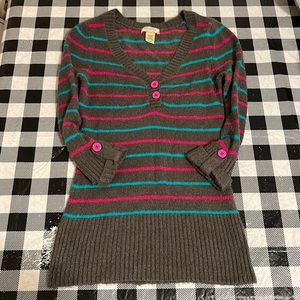 Grey Striped Sweater.